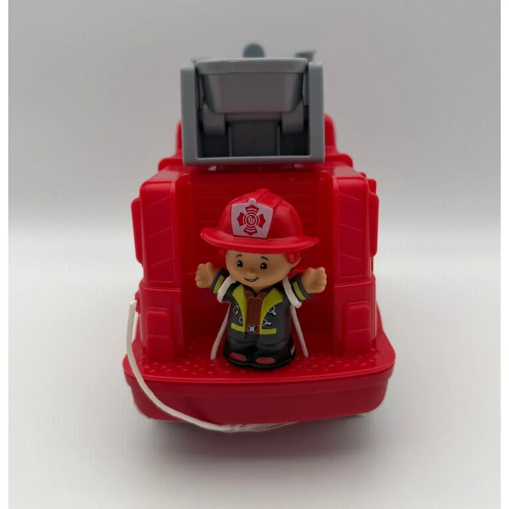 Fisher Price Little People Helping Others Lift n Lower Fire Truck with 2 Figures